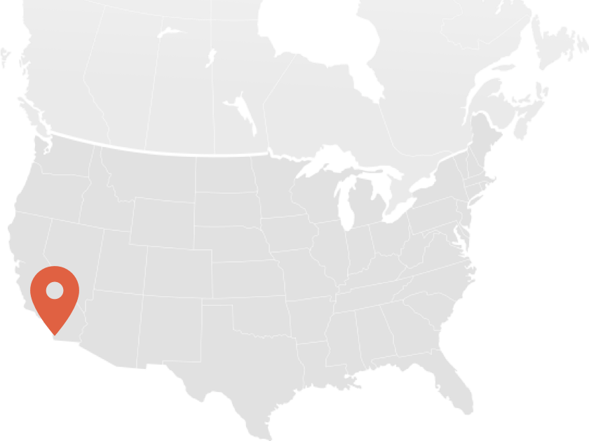 Map point at San Diego, California